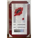 Tableau coquelicot 30*60 cm avec encadrement rouge